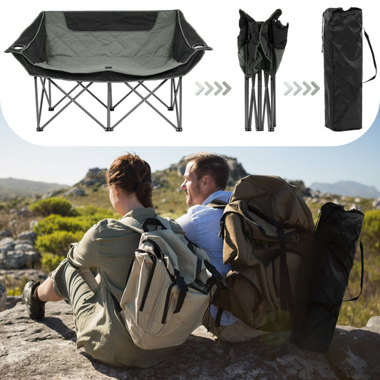 Only Supports Self Pickup Outdoor Camping Chair, Oversized Recliner With Armrests, Cup Holder And Carrying Bag, Outdoor Heavy Duty Folding Chair