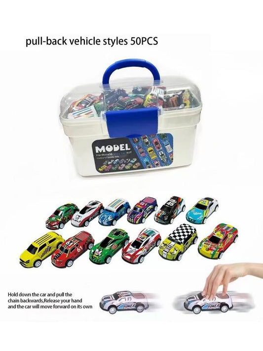 Retro Style Iron Sheet Retro Power Pull Back Car Set