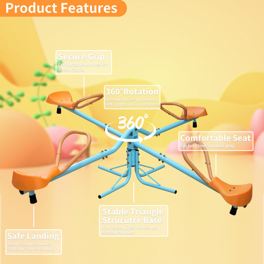 Outdoor Children's Rotating Seesaw