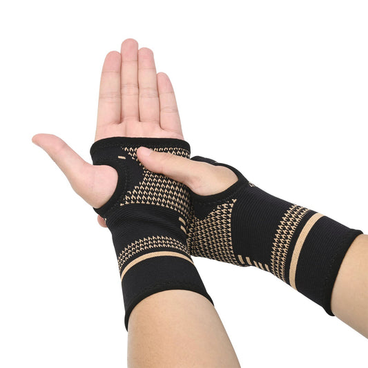 ARITAUM Copper Carpal Tunnel Wrist Brace,2Pack Support Wrist Brace For Sports Protecting, Tendonitis Pain Relief,Carpal Tunnel,Arthritis-Right&Left