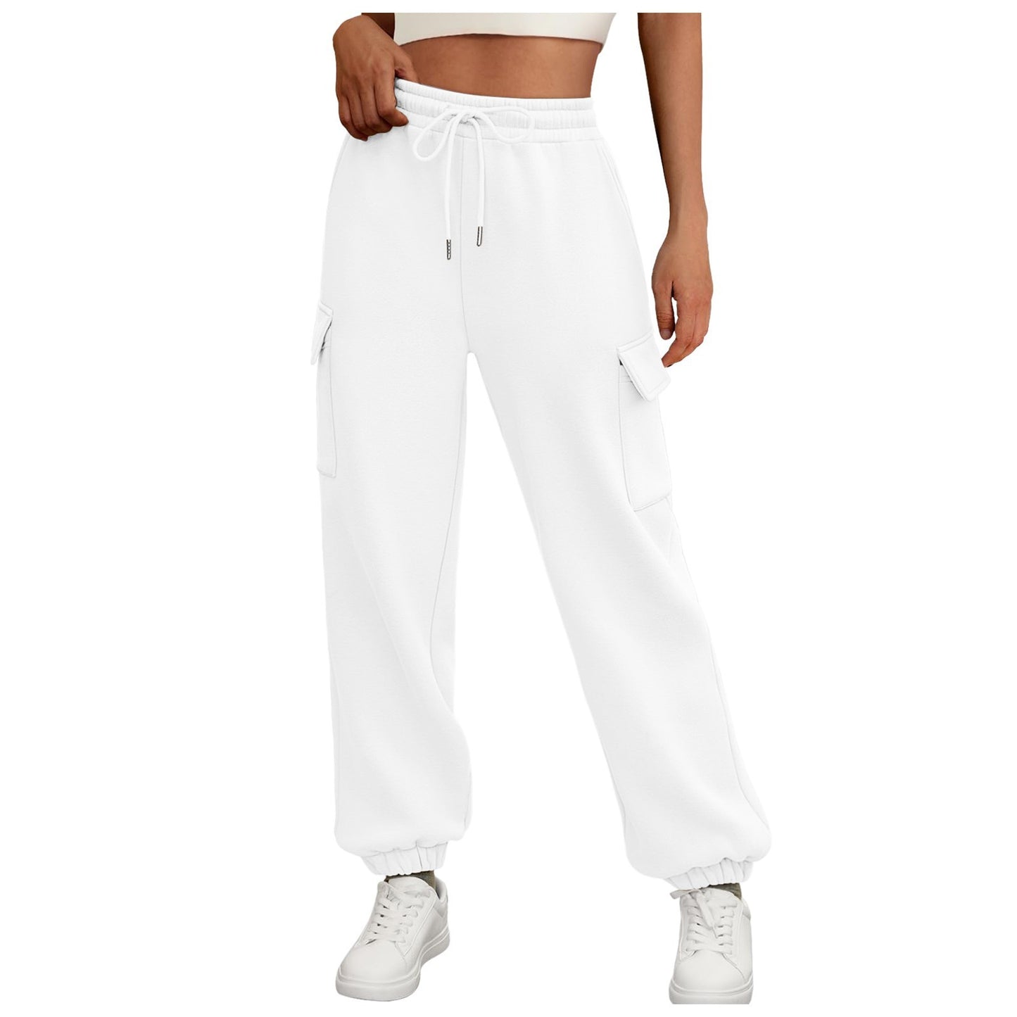 Women's Sweatpants Fleece Lined Baggy Athletic Jogger Trousers With Pockets Fall Casual Trendy Cargo Pants Fall Outfits