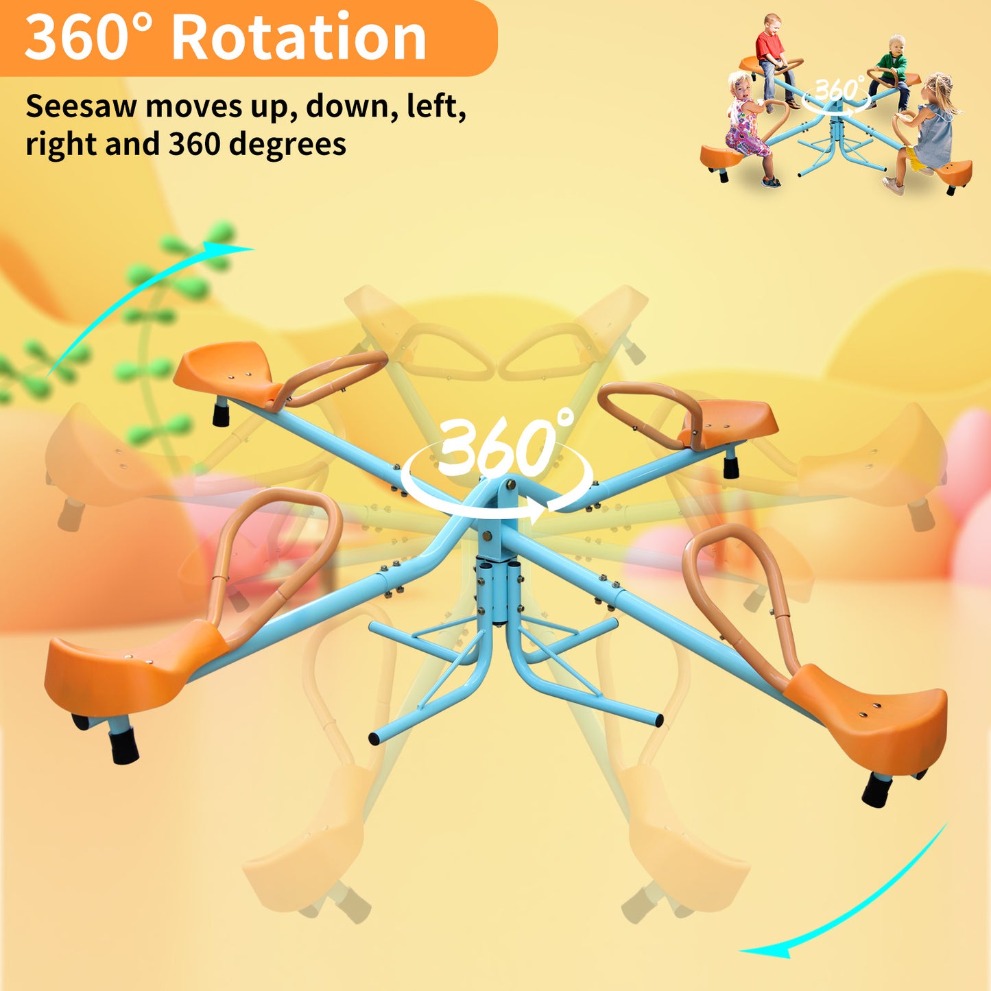 Outdoor Children's Rotating Seesaw