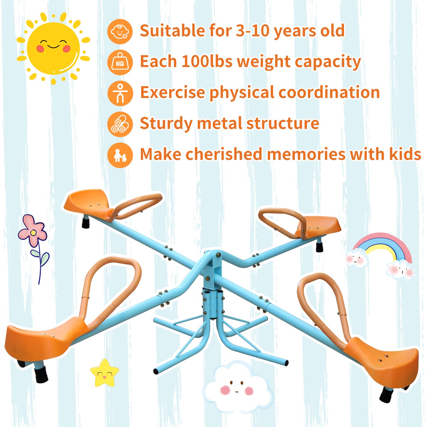 Outdoor Children's Rotating Seesaw
