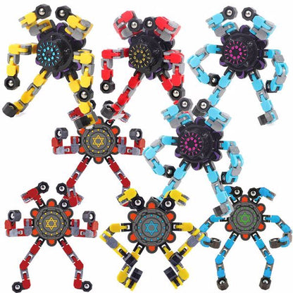 Creative Fidget Spinner Bicycle Chain Decompression Rotation Deformation Gyro-8pcs All Patterns Random- Prohibition Of Selling On The Temu Platform