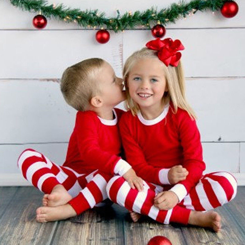 Family striped christmas pajamas