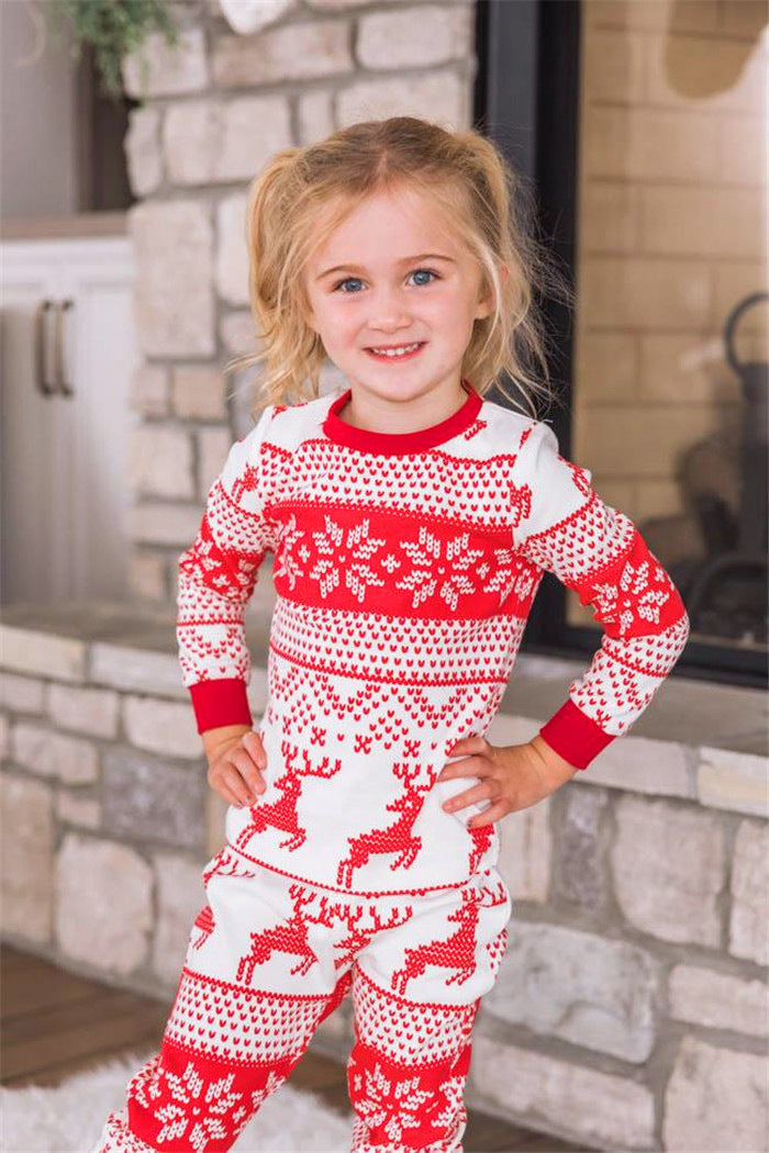 Cotton Blend European And American Parent-child Clothing Home Wear Christmas Pajamas Fall Family Set