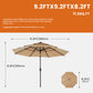 10FT 3-Tier Solar Patio Umbrella With 32 LED Lights, Outdoor Umbrellas With Push Button Tilt And Crank
