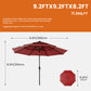 10FT 3-Tier Solar Patio Umbrella With 32 LED Lights, Outdoor Umbrellas With Push Button Tilt And Crank