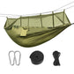 1Pc 600lbs Load 2 Persons Hammock With Mosquito Net Outdoor Hiking Camping Hommock Portable Nylon Swing Hanging Bed With Strap Hook Carry Bag