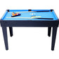 5-in-1 Multi-Game Table - Billiards, Push Hockey  Foosball  Ping Pong, And Basketball Black Blue
