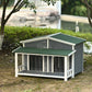 GO 47.2 Large Wooden Dog House Outdoor, Outdoor & Indoor Dog Crate, Cabin Style, With Porch, 2 Doors, Gray And Green