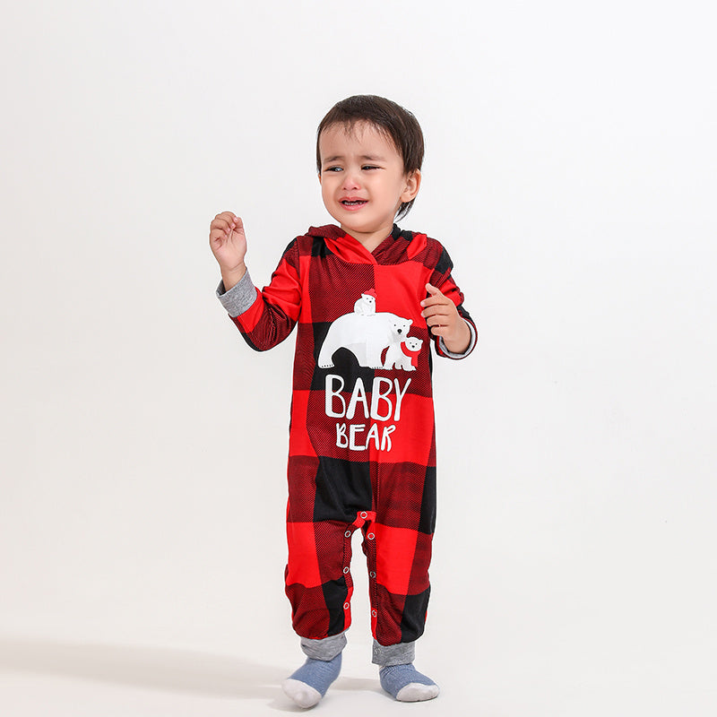 Family Faux Fur Christmas Print Parent-child Pajamas Set