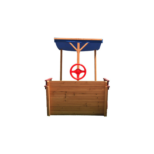 Wooden Sandbox With Storage Platform And Seat For Children Outdoors