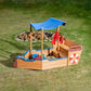 Wooden Sandbox With Storage Platform And Seat For Children Outdoors