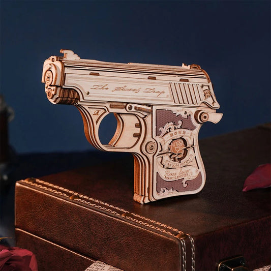 ROKR Mini Gun Toy Wooden 3D Puzzle, Only Supports TK And Independent Sites