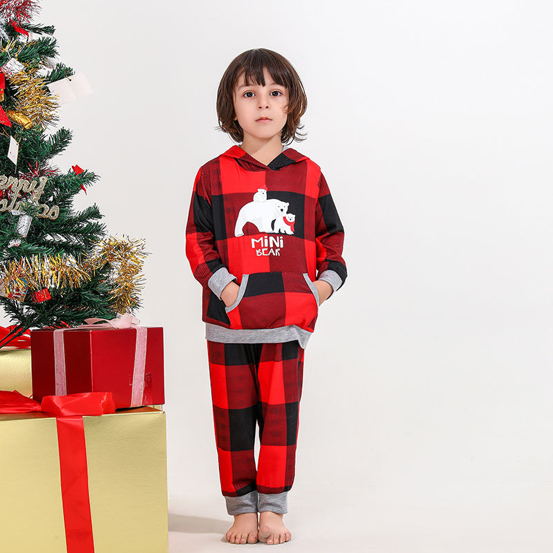 Family Faux Fur Christmas Print Parent-child Pajamas Set