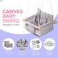Canvas Baby Swing Wooden Hanging Swing Seat Chair With Safety Belt Durable Baby Swing Chair Outdoor And Indoor Swing For Kids Mounting Hardware Included Taupe Gray