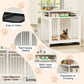 43.3 Inch Large Dog Kennel Furniture, Wooden Kennel With Divider