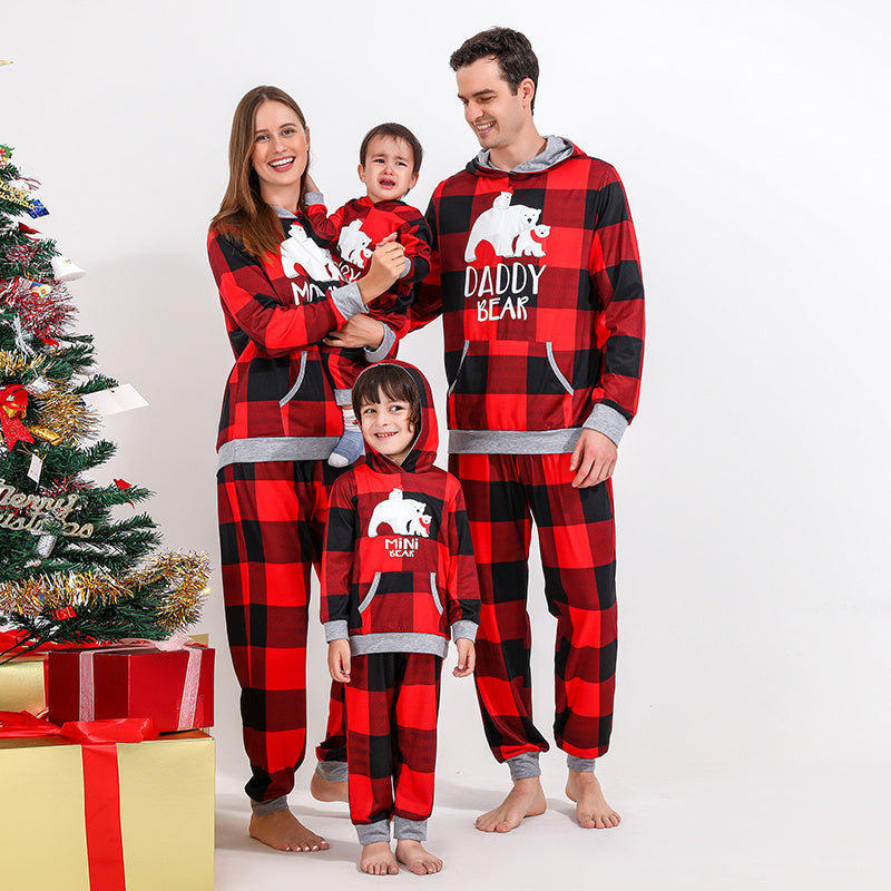 Family Faux Fur Christmas Print Parent-child Pajamas Set