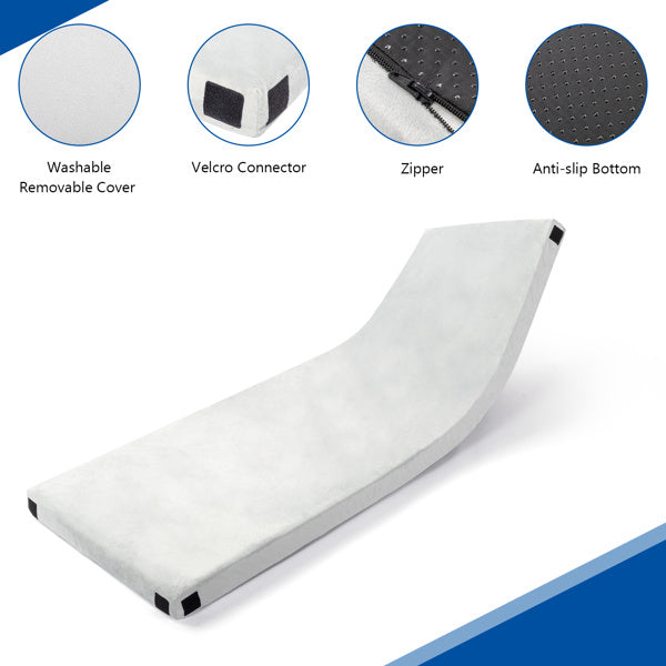 75 X 25 X 3in Memory Foam Short Plush Bed Grey Camping Mattress With Storage Bag With Pillow