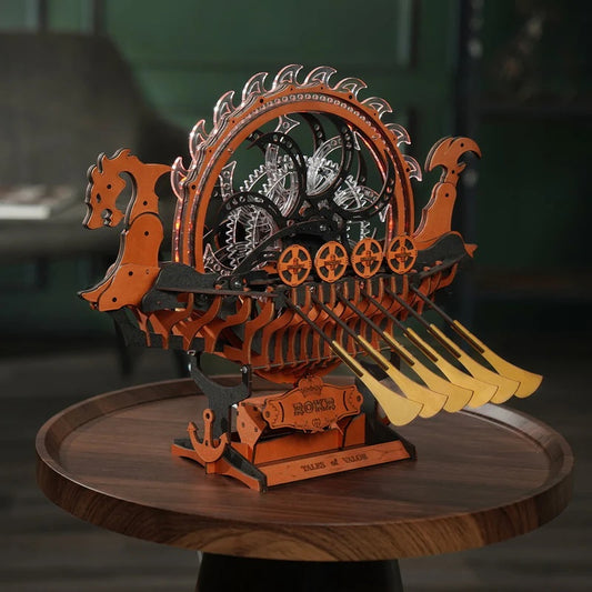 ROKR Viking Dragon Ship Mechanical 3D Wooden Puzzle, Only Supports TK And Independent Website Platforms