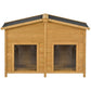Large Wooden Dog House Outdoor Hut Style With Porch, 2 Doors