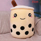 Cute Fruit Drink Plush Stuffed Soft Strawberry Milk Tea Plush Boba Tea Cup Toy Bubble Tea Pillow Cushion Kids Gift