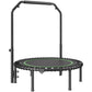Foldable Mini Trampoline  40 Inch Fitness Rebounder  Max Load 330lbs Exercise Trampoline, Stable & Quiet Trampoline With 4 Level Height Adjustable Foam Handle, For Adults Indoor-Garden Workout