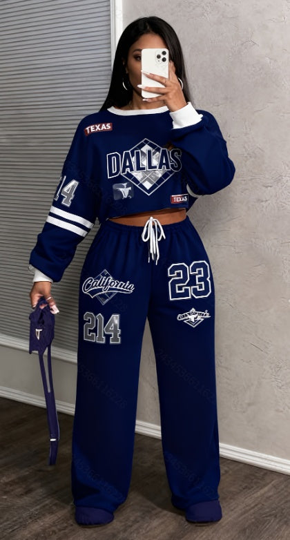 Solid Color Casual Suit Women's Loose Slim Fit Two-piece Set