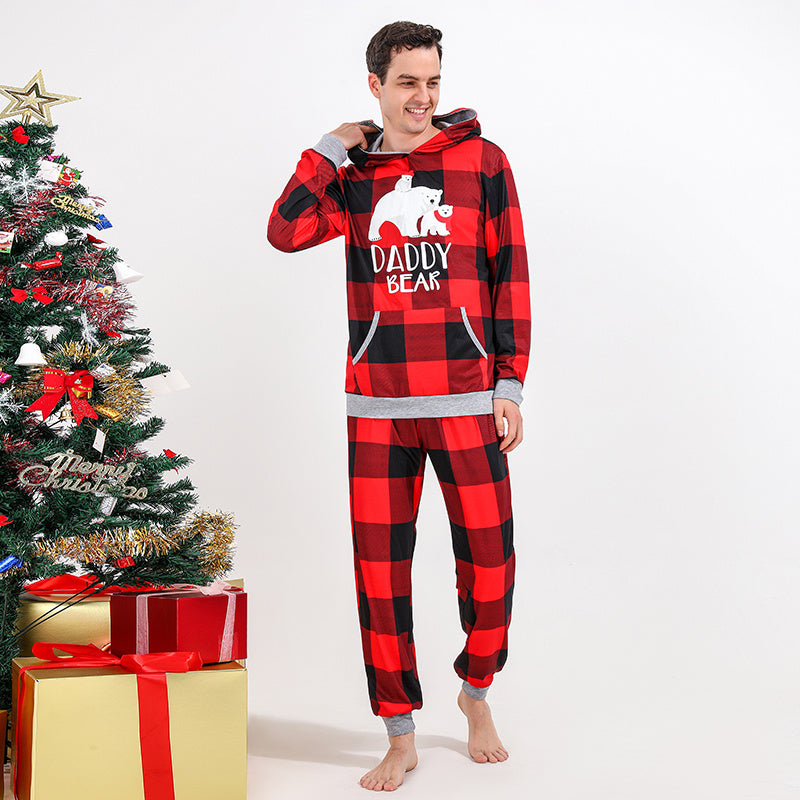 Family Faux Fur Christmas Print Parent-child Pajamas Set