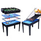 5-in-1 Multi-Game Table - Billiards, Push Hockey  Foosball  Ping Pong, And Basketball Black Blue