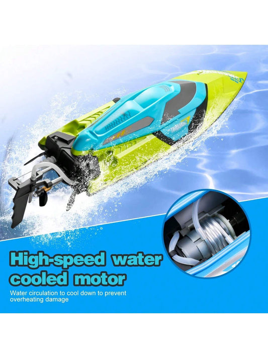 4DRC S2 4DRC Fast RC Boat For Pools And Lakes,Remote Control Boat With LED Lights,2.4GHz High Speed RC Racing Boats For Lakes, Low Battery Alarm,logistics Is Randomly Dispatched By UPS,USPS And FEDEX