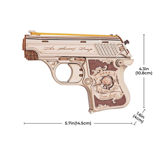 ROKR Mini Gun Toy Wooden 3D Puzzle, Only Supports TK And Independent Sites