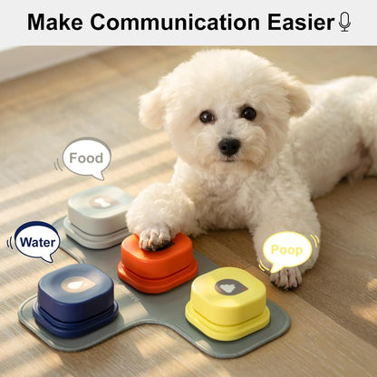 MEWOOFUN Dog Talking Buttons Set - 3 Recordable Communication Buttons With