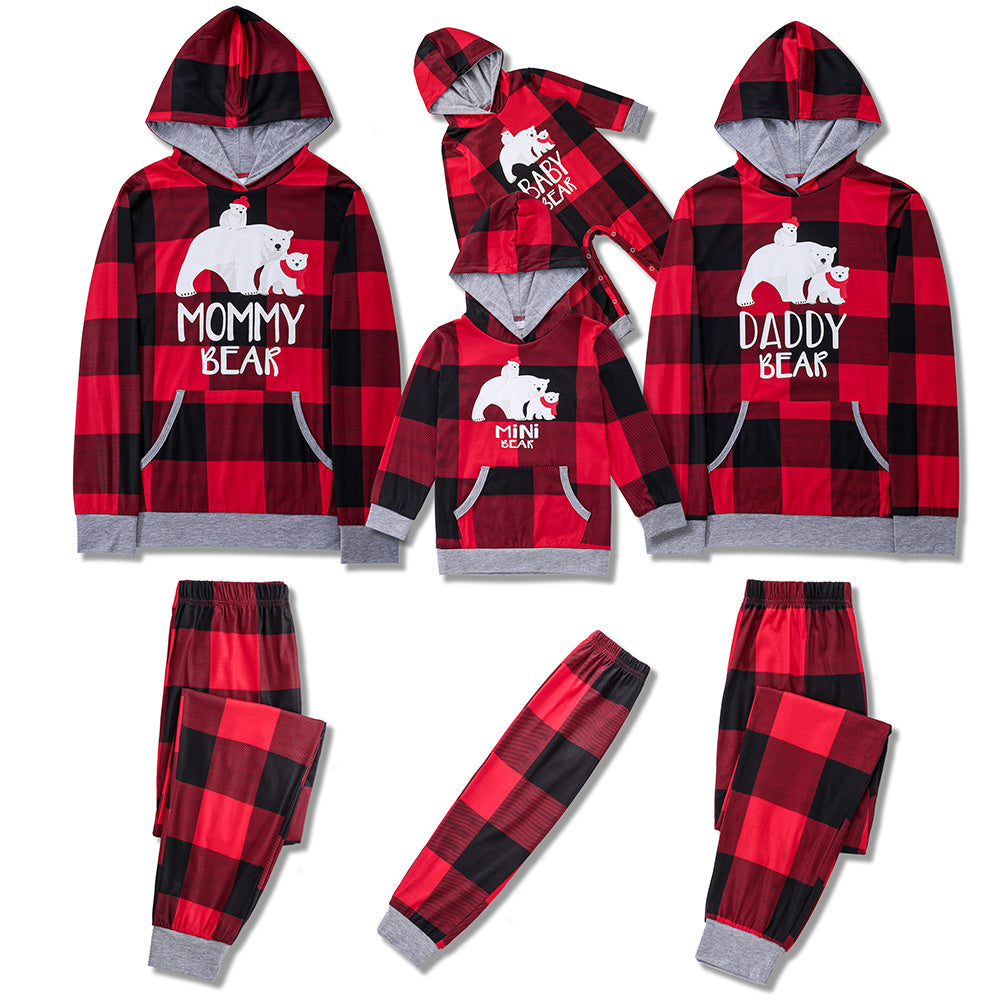 Family Faux Fur Christmas Print Parent-child Pajamas Set