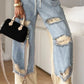 Personality Ripped Washed Loose Skinny Jeans