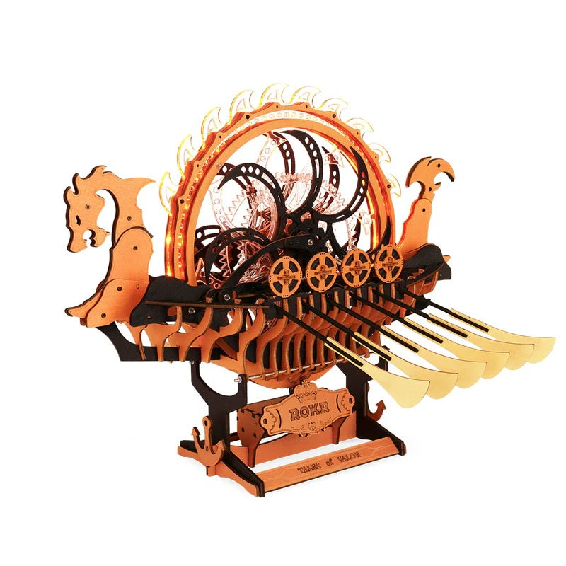 ROKR Viking Dragon Ship Mechanical 3D Wooden Puzzle, Only Supports TK And Independent Website Platforms