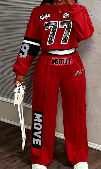 Solid Color Casual Suit Women's Loose Slim Fit Two-piece Set