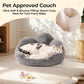 MEWOOFUN Cat Bed And Small Dog Bed, Fluffy Dog Bed Washable Cat Couch Bed, Cute Cat Bed For Indoor Cats, Flower Cat Sofa Bed With Non Slip Bottom, Pet Bed For Puppy And Kitten Grey, 23